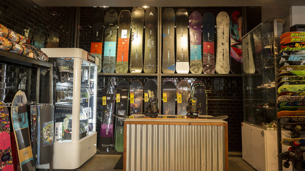 The Ledge Boardshop interior at Squaw Valley