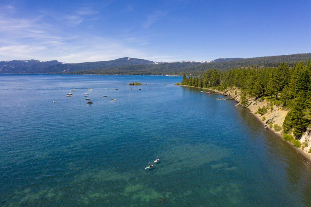Lake Tahoe in the Summer from a bird's eye view